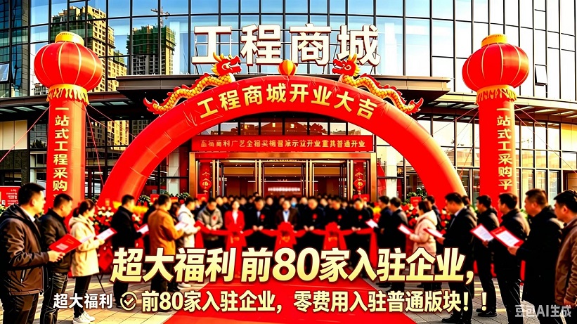 开业酬宾，前80家企业，免费入驻普通版块